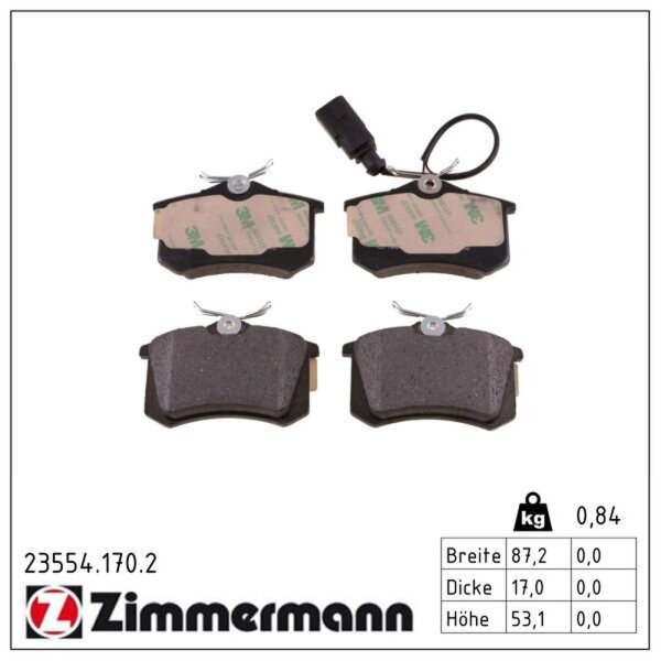 ZIMMERMANN 23554.170.2 Bremsbelagsatz, Scheibenbremse