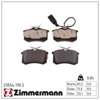 ZIMMERMANN 23554.170.2 Bremsbelagsatz, Scheibenbremse