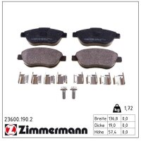 ZIMMERMANN 23600.190.2 Bremsbelagsatz, Scheibenbremse