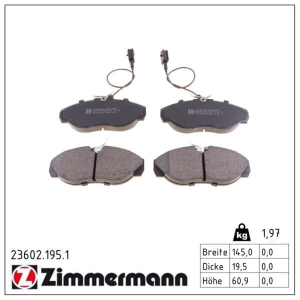 ZIMMERMANN 23602.195.1 Bremsbelagsatz, Scheibenbremse