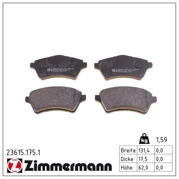 ZIMMERMANN 23615.175.1 Bremsbelagsatz, Scheibenbremse