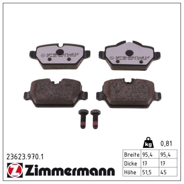 ZIMMERMANN 23623.970.1 Bremsbelagsatz, Scheibenbremse