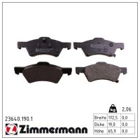 ZIMMERMANN 23640.190.1 Bremsbelagsatz, Scheibenbremse