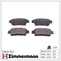 ZIMMERMANN 23646.165.1 Bremsbelagsatz, Scheibenbremse