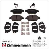 ZIMMERMANN 23706.180.3 Bremsbelagsatz, Scheibenbremse