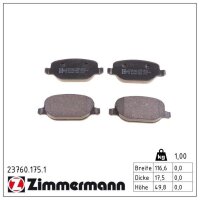 ZIMMERMANN 23760.175.1 Bremsbelagsatz, Scheibenbremse