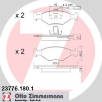 ZIMMERMANN 23776.180.1 Bremsbelagsatz, Scheibenbremse
