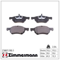 ZIMMERMANN 23807.190.1 Bremsbelagsatz, Scheibenbremse