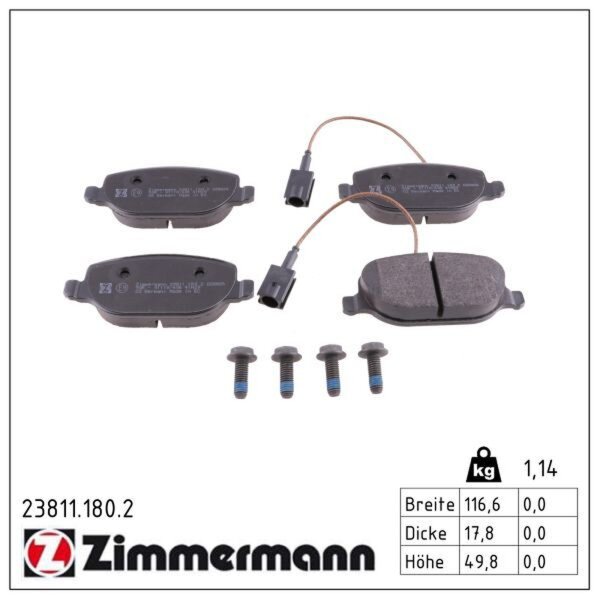ZIMMERMANN 23811.180.2 Bremsbelagsatz, Scheibenbremse
