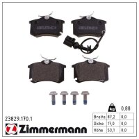 ZIMMERMANN 23829.170.1 Bremsbelagsatz, Scheibenbremse