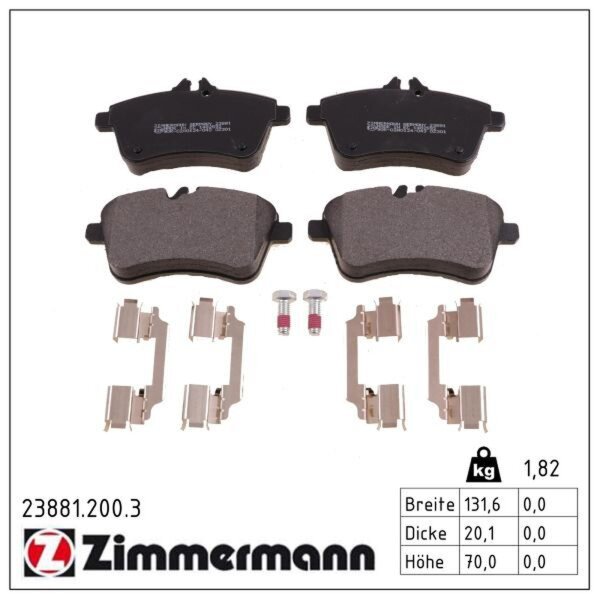 ZIMMERMANN 23881.200.3 Bremsbelagsatz, Scheibenbremse