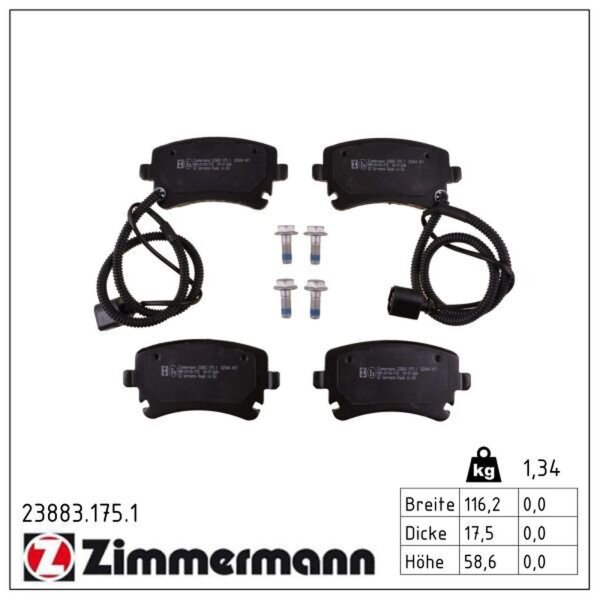 ZIMMERMANN 23883.175.1 Bremsbelagsatz, Scheibenbremse