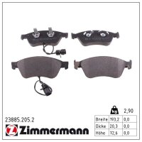 ZIMMERMANN 23885.205.2 Bremsbelagsatz, Scheibenbremse