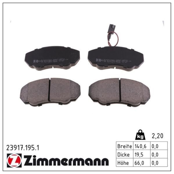 ZIMMERMANN 23917.195.1 Bremsbelagsatz, Scheibenbremse