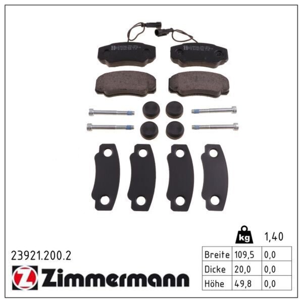 ZIMMERMANN 23921.200.2 Bremsbelagsatz, Scheibenbremse