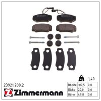 ZIMMERMANN 23921.200.2 Bremsbelagsatz, Scheibenbremse
