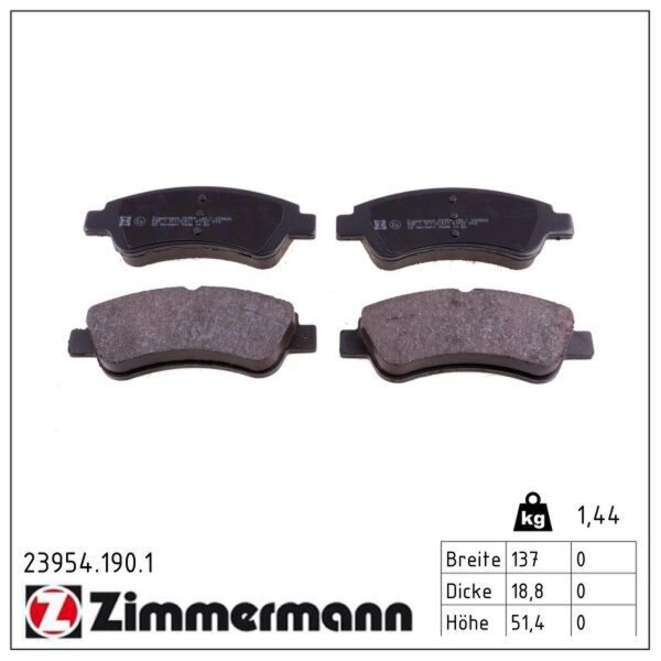 ZIMMERMANN 23954.190.1 Bremsbelagsatz, Scheibenbremse