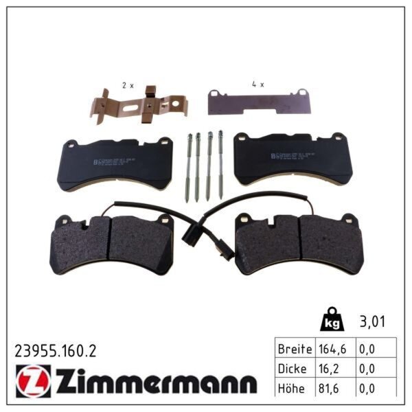 ZIMMERMANN 23955.160.2 Bremsbelagsatz, Scheibenbremse