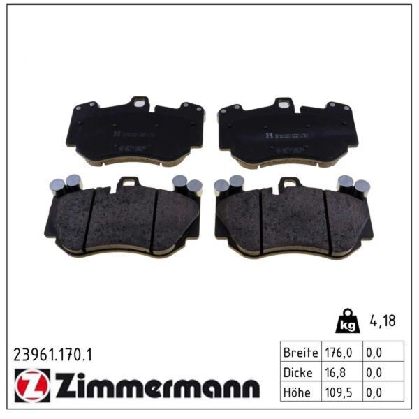 ZIMMERMANN 23961.170.1 Bremsbelagsatz, Scheibenbremse