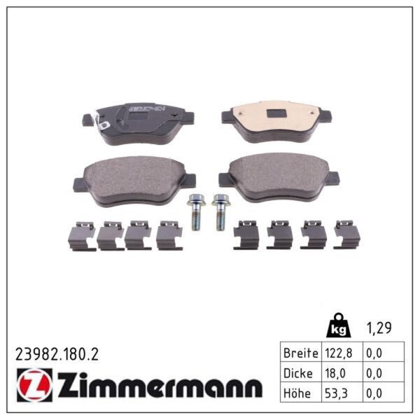 ZIMMERMANN 23982.180.2 Bremsbelagsatz, Scheibenbremse