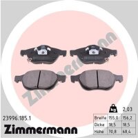 ZIMMERMANN 23996.185.1 Bremsbelagsatz, Scheibenbremse