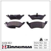 ZIMMERMANN 24036.165.1 Bremsbelagsatz, Scheibenbremse