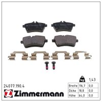 ZIMMERMANN 24077.190.4 Bremsbelagsatz, Scheibenbremse