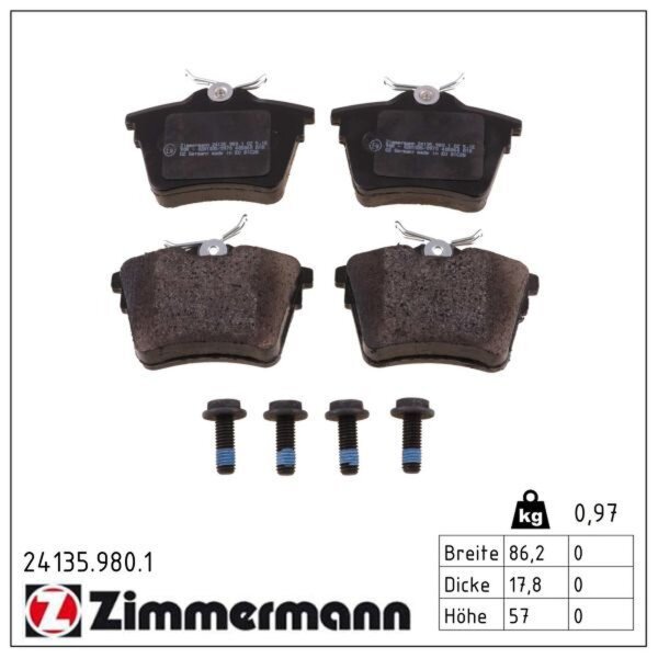 ZIMMERMANN 24135.980.1 Bremsbelagsatz, Scheibenbremse