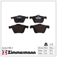 ZIMMERMANN 24141.195.1 Bremsbelagsatz, Scheibenbremse