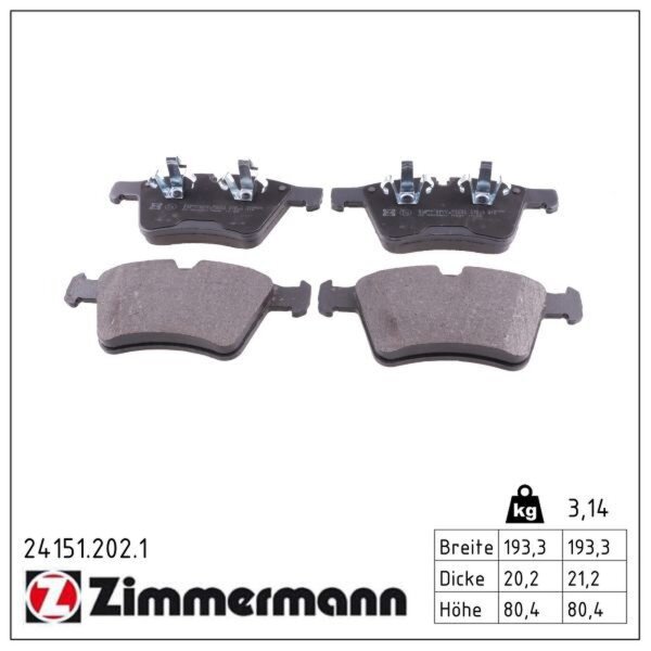 ZIMMERMANN 24151.202.1 Bremsbelagsatz, Scheibenbremse