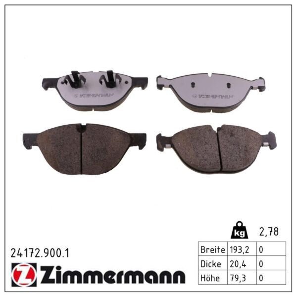 ZIMMERMANN 24172.900.1 Bremsbelagsatz, Scheibenbremse