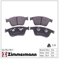 ZIMMERMANN 24176.210.1 Bremsbelagsatz, Scheibenbremse