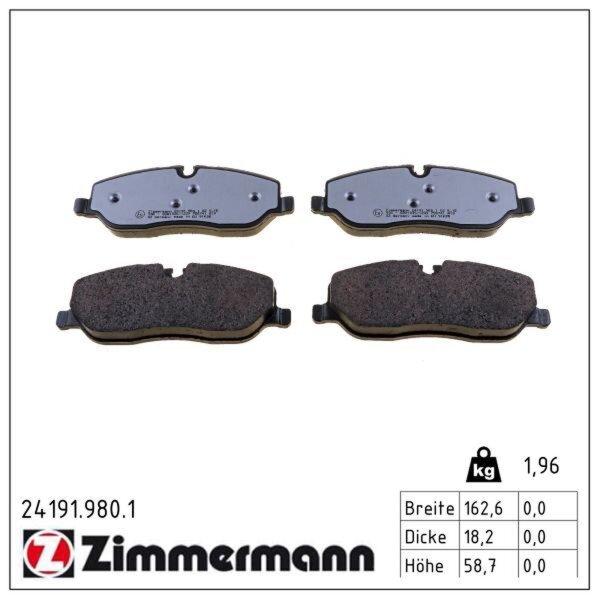 ZIMMERMANN 24191.980.1 Bremsbelagsatz, Scheibenbremse