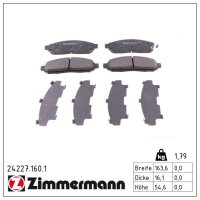 ZIMMERMANN 24227.160.1 Bremsbelagsatz, Scheibenbremse