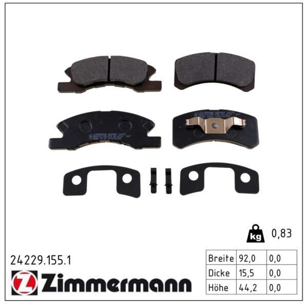 ZIMMERMANN 24229.155.1 Bremsbelagsatz, Scheibenbremse