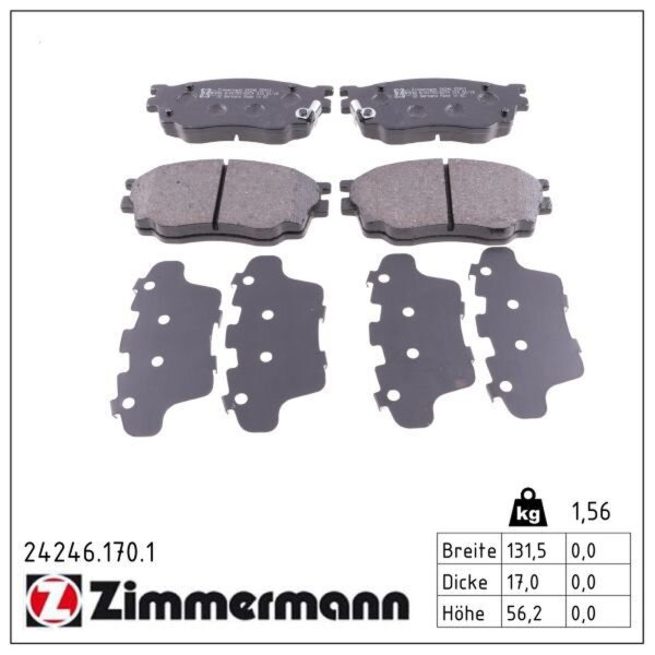 ZIMMERMANN 24246.170.1 Bremsbelagsatz, Scheibenbremse