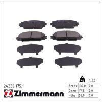ZIMMERMANN 24336.175.1 Bremsbelagsatz, Scheibenbremse