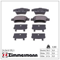 ZIMMERMANN 24349.175.1 Bremsbelagsatz, Scheibenbremse