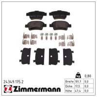 ZIMMERMANN 24349.175.2 Bremsbelagsatz, Scheibenbremse