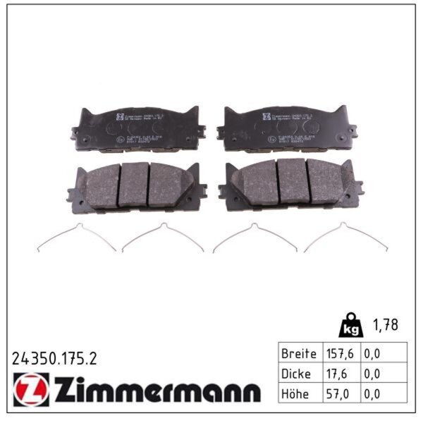 ZIMMERMANN 24350.175.2 Bremsbelagsatz, Scheibenbremse