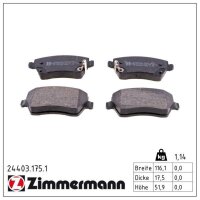 ZIMMERMANN 24403.175.1 Bremsbelagsatz, Scheibenbremse