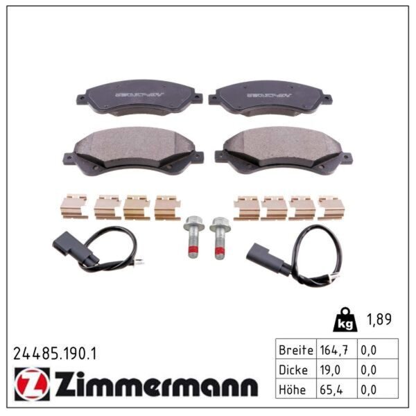 ZIMMERMANN 24485.190.1 Bremsbelagsatz, Scheibenbremse