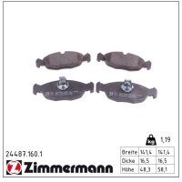 ZIMMERMANN 24487.160.1 Bremsbelagsatz, Scheibenbremse