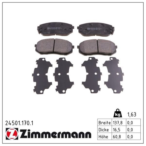 ZIMMERMANN 24501.170.1 Bremsbelagsatz, Scheibenbremse