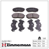 ZIMMERMANN 24501.170.1 Bremsbelagsatz, Scheibenbremse