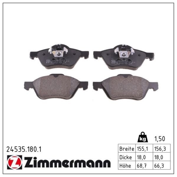 ZIMMERMANN 24535.180.1 Bremsbelagsatz, Scheibenbremse
