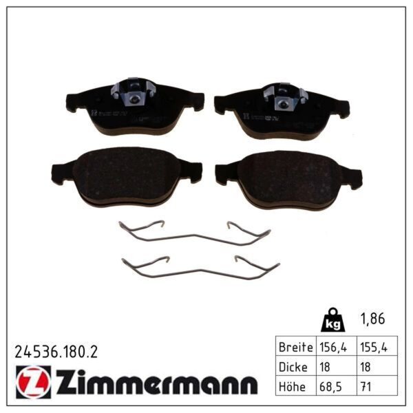 ZIMMERMANN 24536.180.2 Bremsbelagsatz, Scheibenbremse