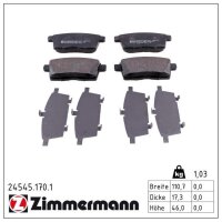 ZIMMERMANN 24545.170.1 Bremsbelagsatz, Scheibenbremse