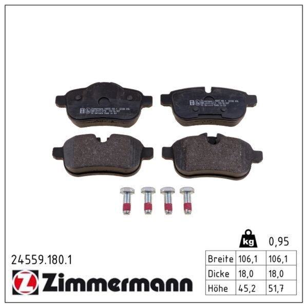 ZIMMERMANN 24559.180.1 Bremsbelagsatz, Scheibenbremse