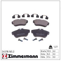 ZIMMERMANN 24578.165.2 Bremsbelagsatz, Scheibenbremse